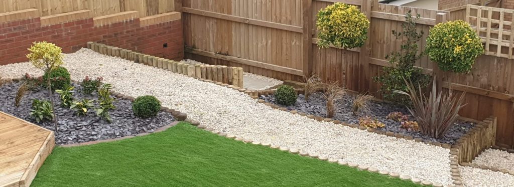 Landscaped garden with stones